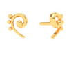 14KT Unique Kolka Shape Three Dots Gold Stud Earrings From Amazea Collection 