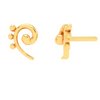 14KT Unique Kolka Shape Three Dots Gold Stud Earrings From Amazea Collection 