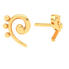 14KT Unique Kolka Shape Three Dots Gold Stud Earrings From Amazea Collection 