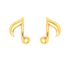 14KT Solid Musical Note Gold Stud Earrings From Amazea Collection 