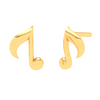 14KT Solid Musical Note Gold Stud Earrings From Amazea Collection 