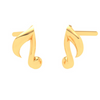 14KT Solid Musical Note Gold Stud Earrings From Amazea Collection 