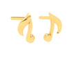 14KT Solid Musical Note Gold Stud Earrings From Amazea Collection 