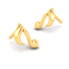 14KT Solid Musical Note Gold Stud Earrings From Amazea Collection 