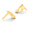 14KT Solid Musical Note Gold Stud Earrings From Amazea Collection 