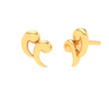 14KT Double Quotation Shaped Gold Stud Earrings From Amazea Collection 