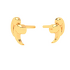 14KT Double Quotation Shaped Gold Stud Earrings From Amazea Collection 