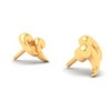 14KT Double Quotation Shaped Gold Stud Earrings From Amazea Collection 