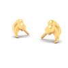 14KT Double Quotation Shaped Gold Stud Earrings From Amazea Collection 