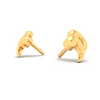 14KT Double Quotation Shaped Gold Stud Earrings From Amazea Collection 