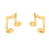 14KT Musical Note Shaped Gold Stud Earrings From Amazea Collection 