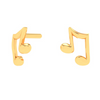 14KT Musical Note Shaped Gold Stud Earrings From Amazea Collection 