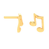 14KT Musical Note Shaped Gold Stud Earrings From Amazea Collection 