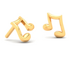 14KT Musical Note Shaped Gold Stud Earrings From Amazea Collection 