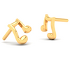 14KT Musical Note Shaped Gold Stud Earrings From Amazea Collection 