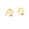 14KT Musical Note Shaped Gold Stud Earrings From Amazea Collection 