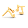 14KT Musical Note Shaped Gold Stud Earrings From Amazea Collection 