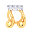 14KT Musical Note Gold Nosepin With Three Stones From Amazea Collection 