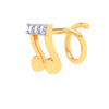 14KT Musical Note Gold Nosepin With Three Stones From Amazea Collection 