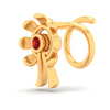 14KT Unique Shape Stud Gold Nosepin with a Red Stone From Online Exclusive Collection 