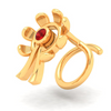 14KT Unique Shape Stud Gold Nosepin with a Red Stone From Online Exclusive Collection 