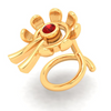 14KT Unique Shape Stud Gold Nosepin with a Red Stone From Online Exclusive Collection 