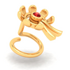 14KT Unique Shape Stud Gold Nosepin with a Red Stone From Online Exclusive Collection 