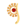 14KT Hand-Fan Shaped Gold Nosepin with a Red Stone From Online Exclusive Collection 