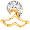 14KT Diya Shaped Gold Nosepin with Four Diamonds From Online Exclusive Collection 