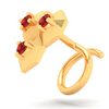 14KT Unique Stud Gold Nosepin with Three Stones From Online Exclusive Collection 