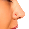 14KT Unique Stud Gold Nosepin with Three Stones From Online Exclusive Collection 