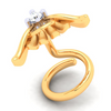 14KT Rare Shaped Gold Nosepin with a Diamond From Online Exclusive Collection 