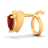 14KT Love Shaped Stud Gold Nosepin with Red Stone From Online Exclusive Collection 