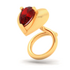 14KT Love Shaped Stud Gold Nosepin with Red Stone From Online Exclusive Collection 