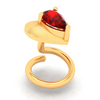 14KT Love Shaped Stud Gold Nosepin with Red Stone From Online Exclusive Collection 