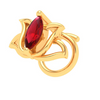 14KT Lotus Shaped Stud Gold Nosepin with a Red Stone From Online Exclusive Collection 