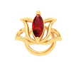 14KT Lotus Shaped Stud Gold Nosepin with a Red Stone From Online Exclusive Collection 