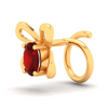 14KT Butterfly Shaped Gold Nosepin with a Red Stone From Online Exclusive Collection 