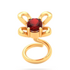 14KT Butterfly Shaped Gold Nosepin with a Red Stone From Online Exclusive Collection 