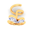 14KT Unique Love Shaped Gold Nosepin with Two Diamonds From Online Exclusive Collection 