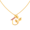 14K home with a leaf shape gold pendant from Amazea Collection