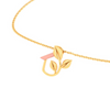 14K home with a leaf shape gold pendant from Amazea Collection