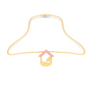 Amazea Collection's 14K Gold pendant in the shape of hut with a cute pet