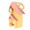 Hut shaped 14K gold pendant with a touch of rose gold from Amazea Collection