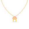 Hut shaped 14K gold pendant with a touch of rose gold from Amazea Collection