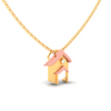 Hut shaped 14K gold pendant with a touch of rose gold from Amazea Collection