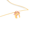 Hut shaped 14K gold pendant with a touch of rose gold from Amazea Collection