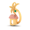 14K hut shaped Gold pendant with a palm tree from Amazea Collection