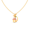 14K hut shaped Gold pendant with a palm tree from Amazea Collection