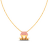 14K hut shaped Gold pendant on grass from Amazea Collection